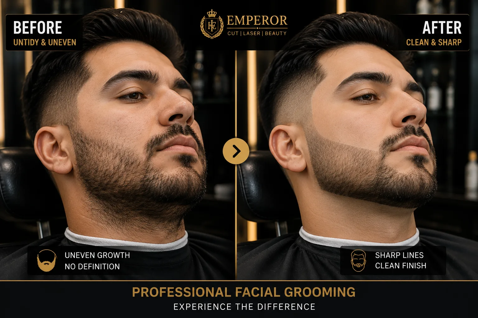 Men's facial grooming transformation Texas