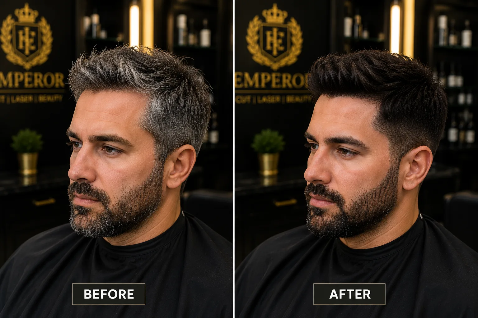 Men's hair coloring transformation Texas