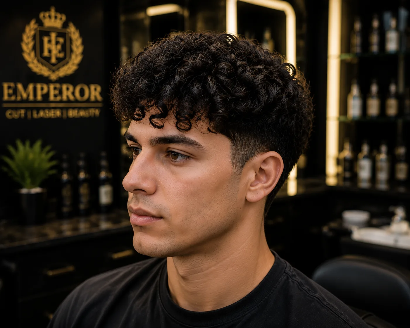 Modern men's perm hairstyle
