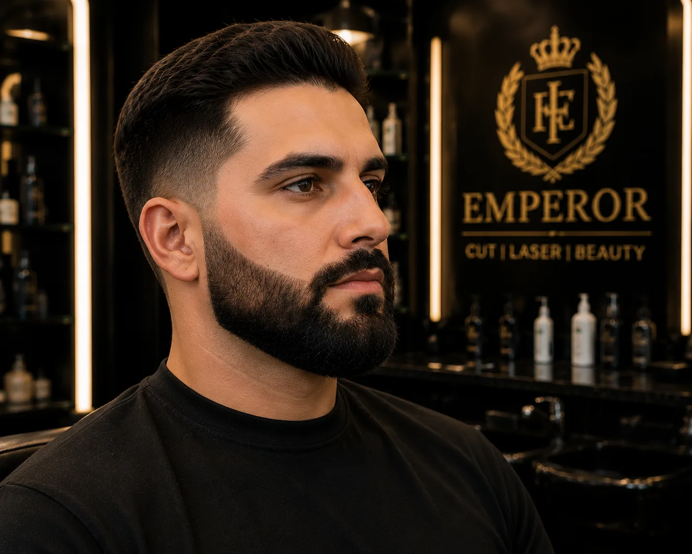 Professional beard style and trim
